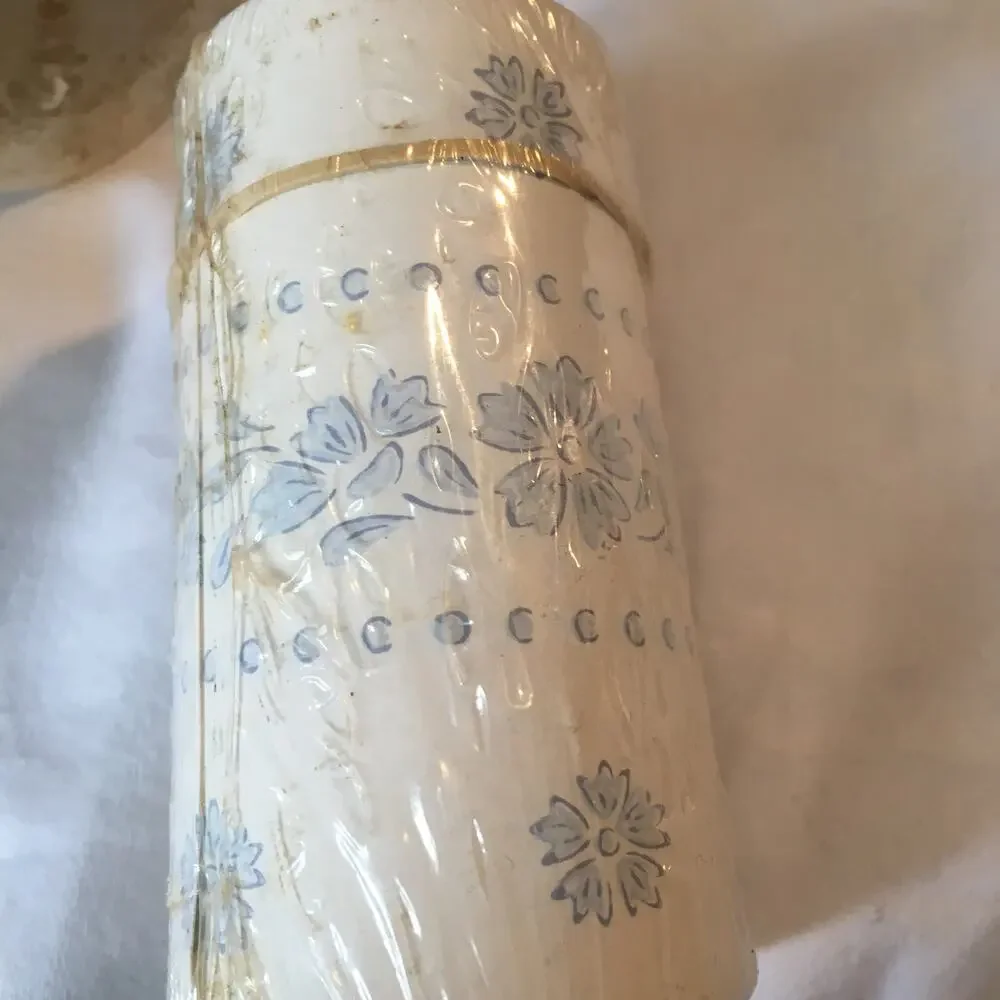 VTG Cottagecore Blue Flower 3.5 Inch Pre-Pasted Border 3 Rolls-5 Yards Each